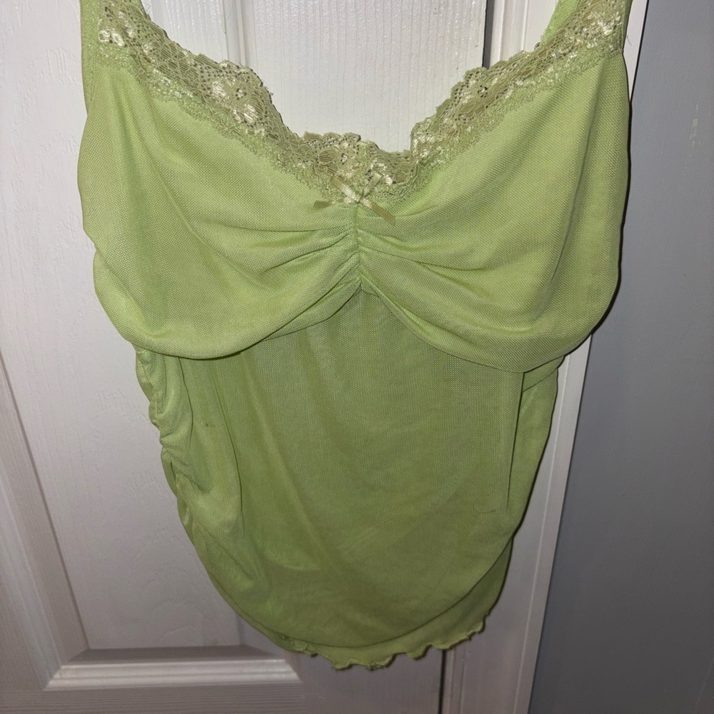 Forever 21 Mint Green Lace Trim Top